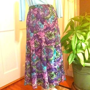 Notations fully lined floral skirt NWOT